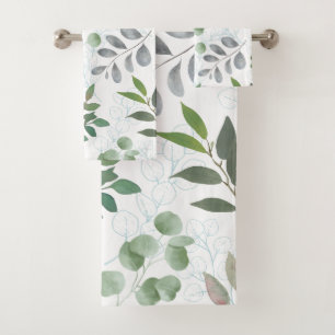 Moody Botanical Soft Green Eucalyptus Leaf Bath Towel Set