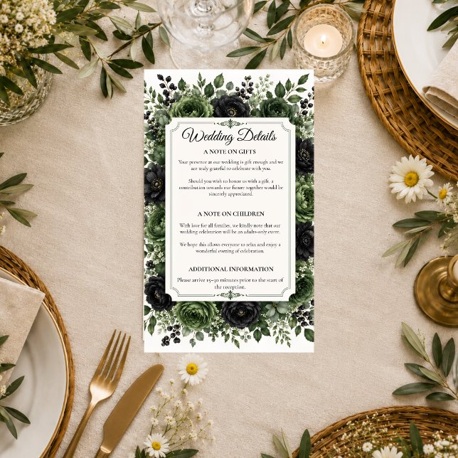 Moody Botanical Wedding Enclosure Card (Creator Uploaded)