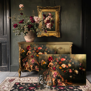 Moody Bouffant Brocade Elegant Lady Vintage Floral Tissue Paper