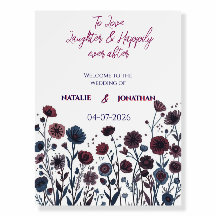 Moody Burgundy & Blue Floral