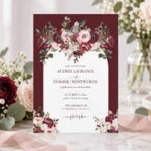 Moody Burgundy Blush Floral Wedding
