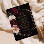 Moody Burgundy Blush Pink Floral Peonies Wedding Invitation<br><div class="desc">Personalize this elegant wedding invitation easily and quickly. Simply click the Edit Using Design Tools button to edit the text,  change fonts and fonts colors. Featuring beautiful realistic burgundy and blush pink peony flowers against a dark moody background. Matching items available in store. (c) Somerset Fine Paperie</div>
