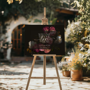 Moody Burgundy Floral Wedding Elegant Wedding Foam Board
