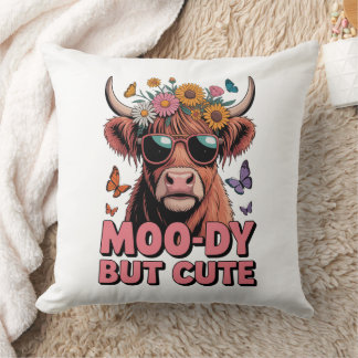 Moody But Cute Throw Pillow