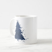 Moody Christmas Tree | Classy Dark Navy Blue Coffee Mug (Front Left)