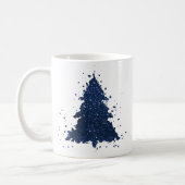 Moody Christmas Tree | Classy Dark Navy Blue Coffee Mug (Left)