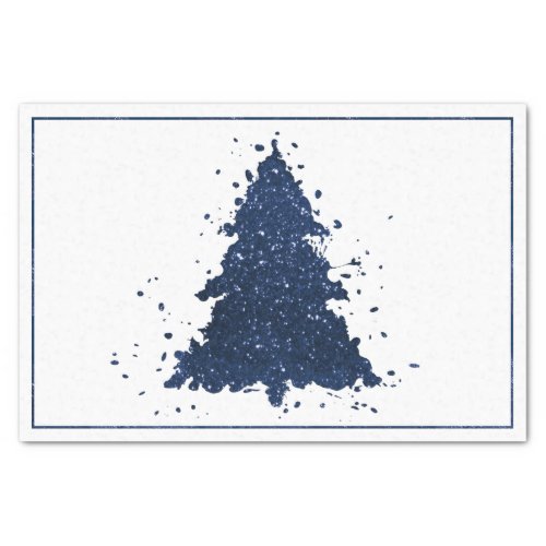 Moody Christmas Tree  Classy Dark Navy Blue Tissue Paper