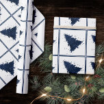 Moody Christmas Tree | Classy Dark Navy Blue Wrapping Paper<br><div class="desc">Tis the season to celebrate and entertain! Modern, dark, and moody palette in a festive abstract holiday design featuring a whimsical sparkly Christmas tree with a frisky paint splatter enhanced and faux metallic glitter. For other colors or matching products, please contact the designer Fharryn c/o JustFharryn@yahoo.com All rights reserved. #zazzlemade...</div>