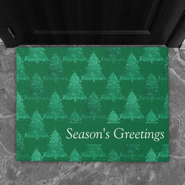 Moody Christmas Tree | Dark Midnight Teal Custom Doormat (Creator Uploaded)