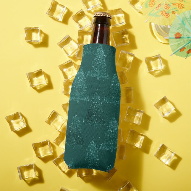 Moody Christmas Tree | Dark Midnight Teal Green Bottle Cooler (In Situ Summer)