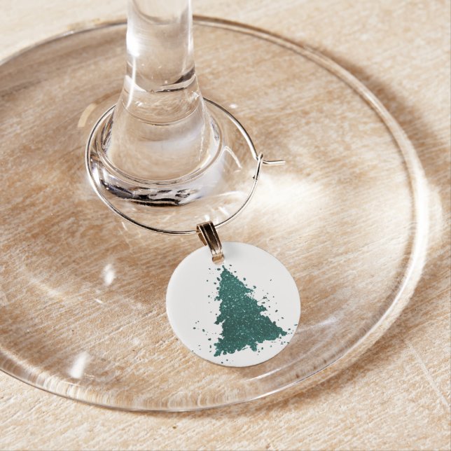 Moody Christmas Tree | Dark Midnight Teal Green Wine Charm (In Situ)