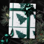 Moody Christmas Tree | Dark Midnight Teal Splatter Wrapping Paper<br><div class="desc">Tis the season to celebrate and entertain! Modern, dark, and moody palette in a festive abstract holiday design featuring a whimsical sparkly Christmas tree with a frisky paint splatter enhanced and faux metallic glitter. For other colors or matching products, please contact the designer Fharryn c/o JustFharryn@yahoo.com All rights reserved. #zazzlemade...</div>