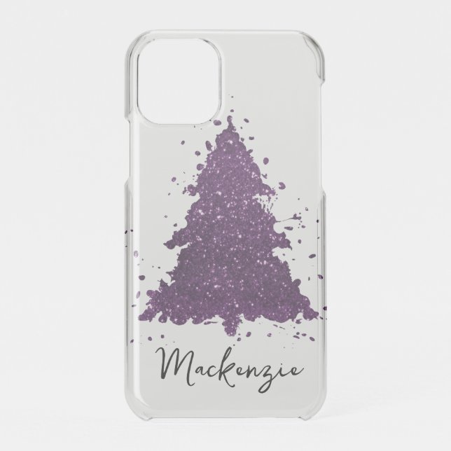Moody Christmas Tree | Deep Plum Purple Custom Uncommon iPhone Case (Back)