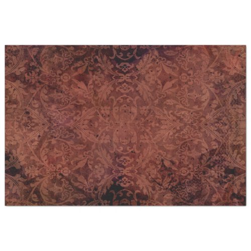 Moody Classic Pattern Dark Terracotta Red Burgundy Tissue Paper