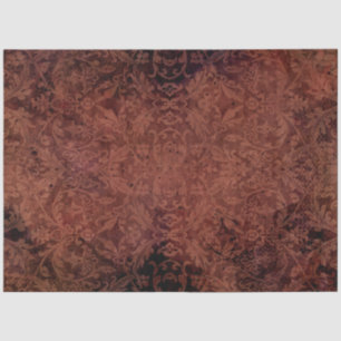 Moody Classic Pattern Dark Terracotta Red Burgundy Tissue Paper