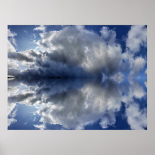 Moody clouds video call background poster