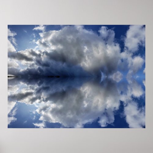 Moody clouds video call background poster
