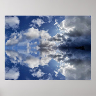 Moody clouds video call background poster
