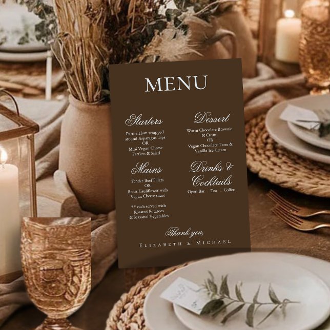 Moody Coffee Boho Minimalist Wedding Board Menu (Creator Uploaded)