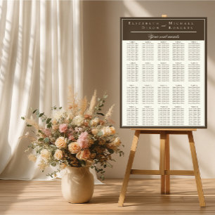 Moody Coffee Gold Minimalist Large Seating Chart Foam Board