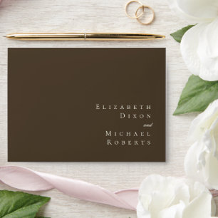 Moody Coffee Minimalist Script Wedding Invitation Envelope