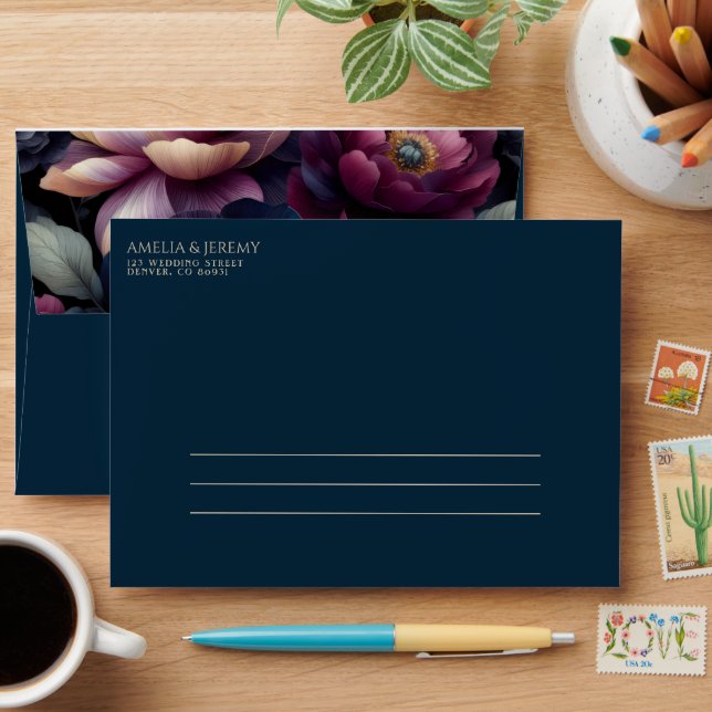 Moody Colorful Floral Envelope (Desk)