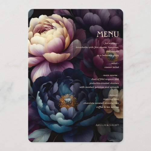 Moody Colorful Floral Menu