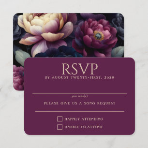 Moody Colorful Floral RSVP Card