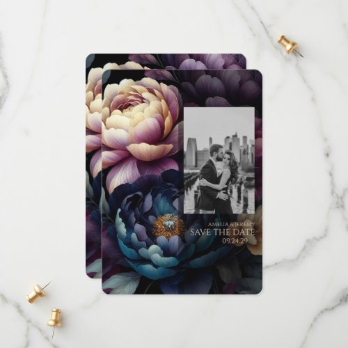Moody Colorful Floral Save The Date