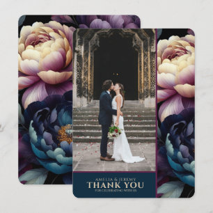 Moody Colorful Floral Thank You Card