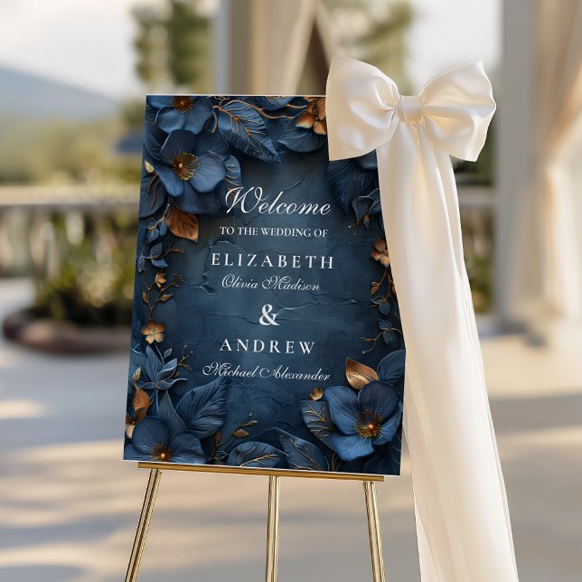 Moody Copper Floral Wedding Foam Board (Creator Uploaded)