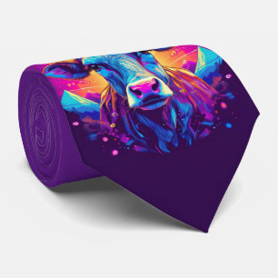 Moody cow neck tie