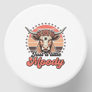 Moody Cow Retro Sunset Vintage Engraving Design_1 Mini Candle Favors