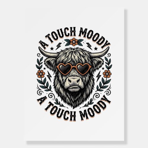 Moody Cow Shirt Vintage Engraving Farm Animal Foam Board