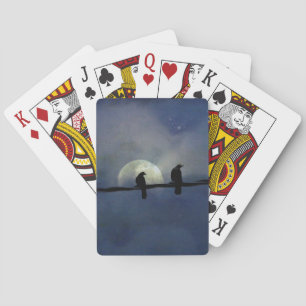 Moody Crow Moon Poker Cards