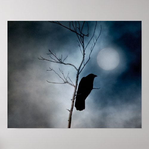 Moody Crow Moon Poster