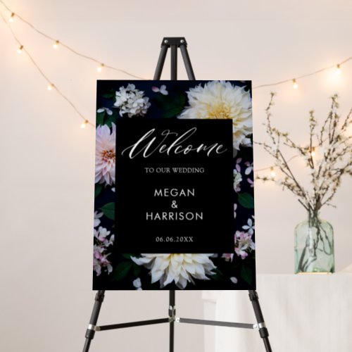 Moody Dahlia Floral Welcome Foam Board