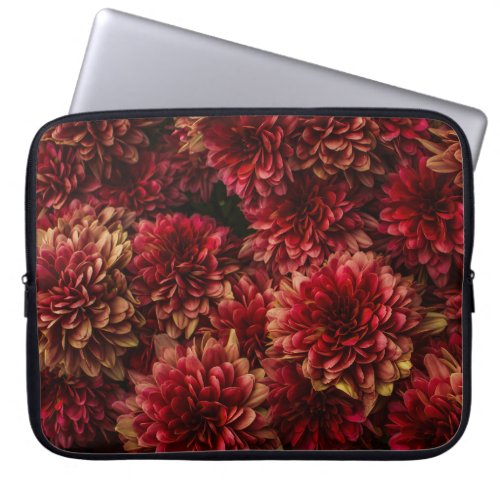 Moody Dahlia Flowers Dark Texture Laptop Sleeve