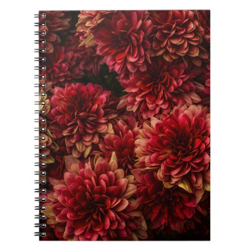 Moody Dahlia Flowers Dark Texture Notebook