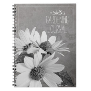 Moody Daisy Personalized Garden Journal Note Book