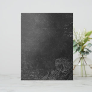 Moody Dark Chalkboard Vintage Script Paper