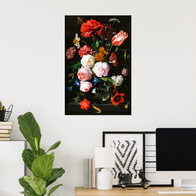 Moody Dark Floral Botanical Fine Art Print (Home Office)