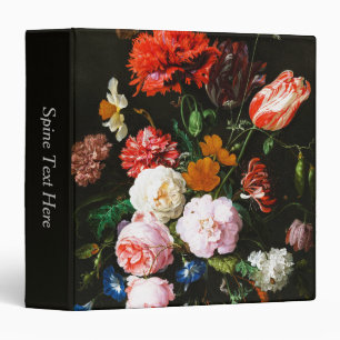 Moody Dark Floral Botanical Fine Art Print 3 Ring Binder