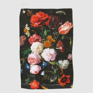Moody Dark Floral Botanical Fine Art Print Golf Towel