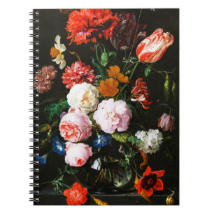 Moody Dark Floral Botanical Fine Art Print Notebook