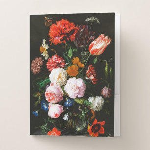 Moody Dark Floral Botanical Fine Art Print Pocket Folder