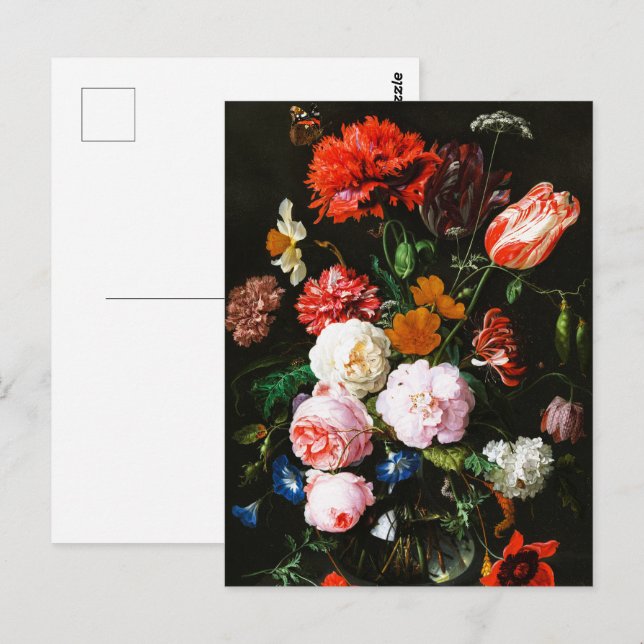 Moody Dark Floral Botanical Fine Art Print Postcard (Front/Back)