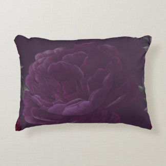 Moody Dark Floral Purple Peony Decorative Throw Pi Accent Pillow