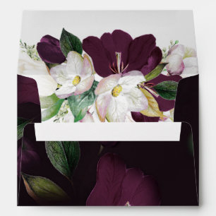 Moody Dark Purple Grunge Self-Addressed RSVP  Envelope