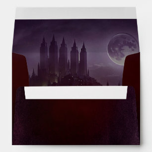 Moody Dark Romance Burgundy Velvet Wedding Envelope
